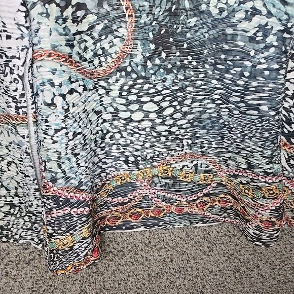 Cocomo Top Womens Small‎ Blue Textured Scoop Neck Blouse Ladies Stretch Casual - Picture 5 of 7